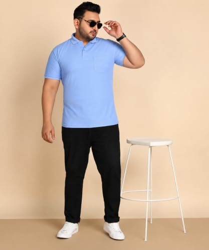 Image of INKKR Plus Size Solid Men's Polo Neck T-Shirt