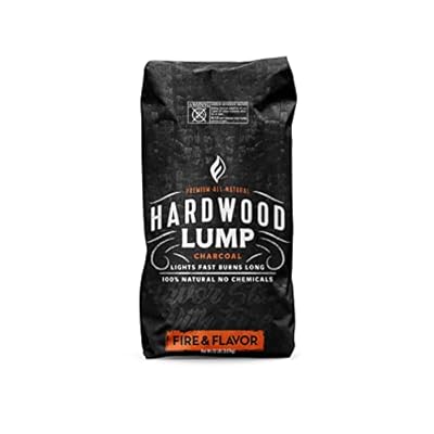Fire & Flavor Premium All Natural Hardwood Lump Charcoal - Lump Charcoal for Grilling - Lump Charcoal for Smoker - Clean Burning Oak and Mesquite Charcoal Blend - 20lbs