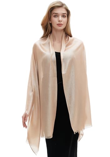Umjetnost Womens Sparkling Metallic Shawls and Wraps for Evening Dresses Wedding Party2