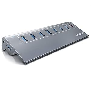 CSL-Computer – 8 Port USB 3.2 Gen.1 Hub – 7 x Datenports, 1 x Ladeanschluss Smart Charge – Aluminiumgehäuse – für PC, Notebook, Laptop, Ultrabook, Tablet PC