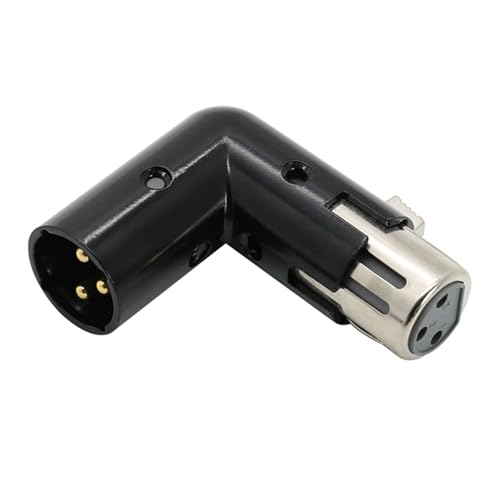 Avejjbaey Adaptador de audio de 3 pines macho a hembra, micrófono en ángulo recto para