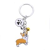 Moplusea Corgi Keychain, Welsh Corgi Keyring Charm Gift For Women Girl (ZKC01 Corgi)