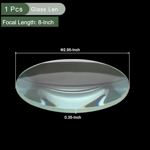 Image of YOKIVE Double Convex Lens, Clear Glass Optical Lenses | Make Telescope, Great for Photography, Optical Instruments Use (Clear, 200mm Focal Length)