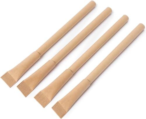 Stylos New Living Eco Stylos à bille 100% sans plastique Encre noire Papier kraft et acier inoxydable Recyclables et biodégradables Fournitures de bureau écologiques Produit écologique (
