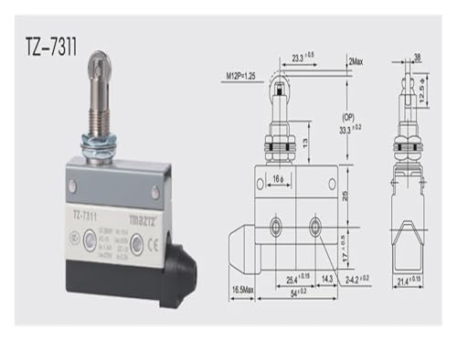 Interruptor de límite TZ-7311 final de carrera estanco para maquinaria 3