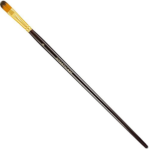 Myartscape Golden Brown Taklon Synthetic Brushes - Long Handle Replacement Brushes (Filbert 1/2")