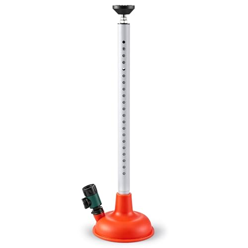 Dreyoo Adjustable Inboard Engine Flusher with Telescoping Shaft, Universal Inboard Engine Motor Flusher with Valve, PVC Marine Grade Round Cup Muff, Garden Hose Connector and Fast Connect (Orange)