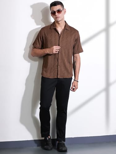 Image of Thomas Scott Men Polyester Blend Solid Oversized Fit Shirt