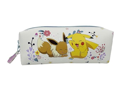 CyP Brands- Pokémon, Trousse à Crayons, Fournitures Scolaires, Papeterie, Collection Flowers, Couleur crème, Produit Officiel, Crème, Estandar,...