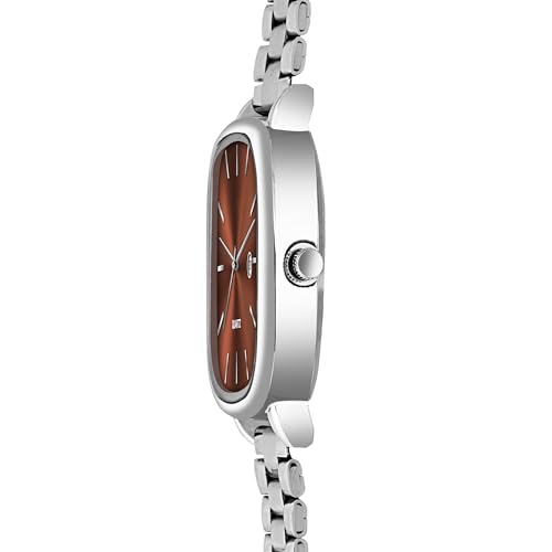 Image of Acnos Luxury Square Dial Quartz Watch for Men & Women - Stainless Steel Bracelet, Minimalist Analog Wristwatch with Date Window Pack of 1