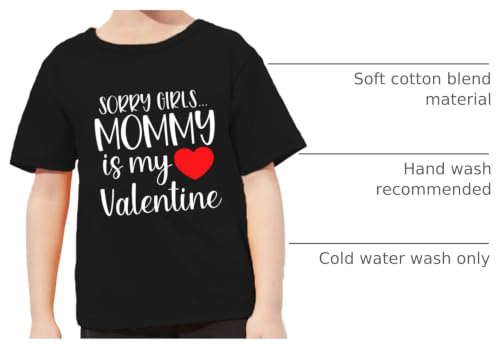 Image of VVNTY Valentines Shirts Toddler Boys Love Heart Graphic Tee Funny Letter Print Tops