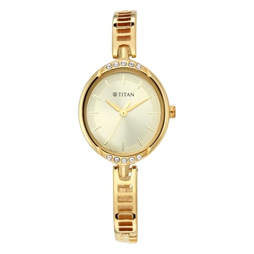 Titan Store Titan Karishma Women's Gold Dial Metal Strap Watch - Image 2