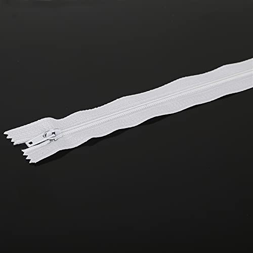 Lfang-Cremalleras 10 unids/lote 20 cm de longitud colorido nylon bobina cremalleras sastre ropa de la prenda casera Textil de costura artesanía accesorios, Duradero en uso(White)