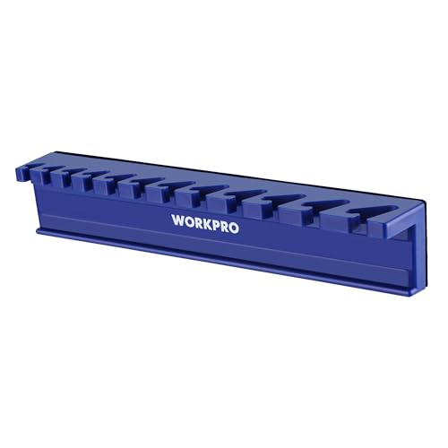 WORKPRO Support Magnétique pour Clés à Molette, Organisateur de Clés à Molette avec 12 Emplacements, Rangement Organisé pour Clés de 9 à 20 mm, Base en...