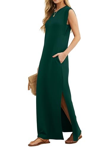 Robe longue d'été légère avec poches pour silhouette fluide confortable