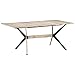 Bleached Solid Mango Wood Dining Table 70.9 x 35.4 Inches Durable Rectangular for Six People Industrial Modern Rustic Style Home Decor