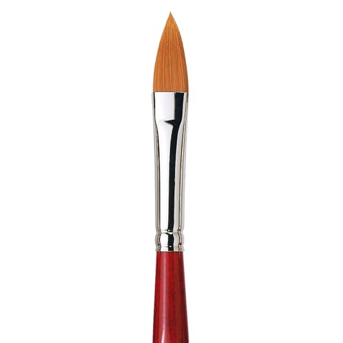 Image of da Vinci Watercolor Series 5584 CosmoTop Spin Paint Brush, Pointed Oval Synthetic with Red Handle, Size 12 (5584-12)