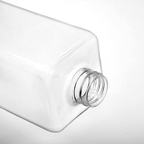 Okllen 12 Pack 16 Oz Plastic Pump Bottles, Empty Refillable Container Liquid Soap Dispenser for Shampoo, Lotion, Cleaning Products, Kitchen, Bathroom, Clear Square 6
