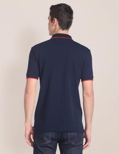 Image of U.S. POLO ASSN. Knitted Slim Fit Polo T Shirts for Men - 100% Cotton, Half Sleeves Mens Tshirt