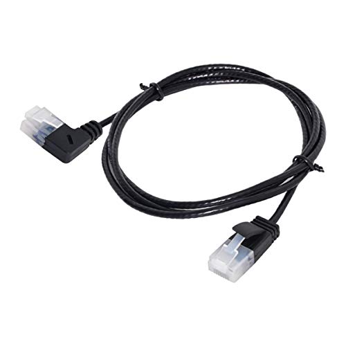 CY Ultra Thin Slim Cat6 Ethernet Cable RJ45 Left Angled UTP Network Cable Patch Cord 90 Degree Cat6a Lan for Laptop Router TV BOX - Image 2