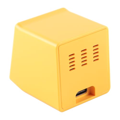 Ausi Intelligente WiFi-Desktop-Wetterstation, süße DIY-GIF-Animationen, genaue Wetteraktualisierungen, Desktop-Dekoration, Mini-Digitaluhr (gelb)