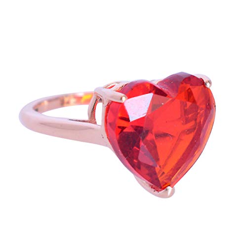Bague quartz rouge cœur argent 925 doré pour femme élégante