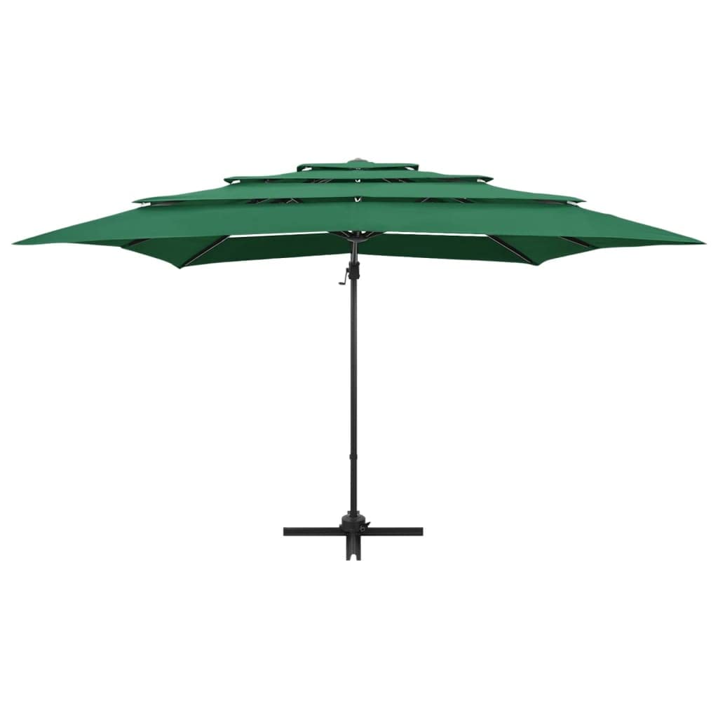 Parasol przeciwsłoneczny z aluminiowym masztem, 4-warstwowy, 250 x szarobrązowy (taupe), parasol ogrodowy z korbą, nachyleniem i ochroną przed promieniowaniem UV, na taras, balkon, do ogrodu