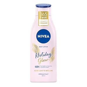 Nivea Body Lotion Natural Beautiful (200 ml), Body Care Lotion for Normal Skin with Deep Care Serum, 48h Care and Gentle Tanning Effect