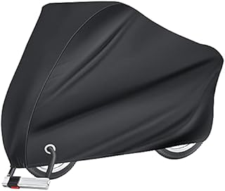Puroma Bike Cover Outdoor Waterproof Bicycle Covers Rain Sun UV Dust Wind Proof with Lock Hole for Mountain Road Electric Bike, XL (Basic Black)