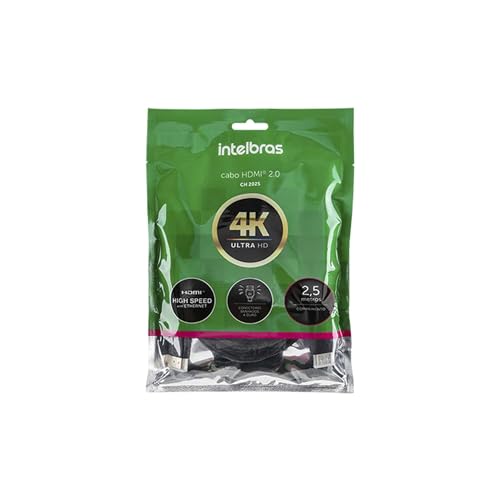 Cabo HDMI 2.0 Intelbras com 2,5 metros CH 2025 Preto