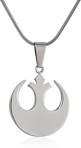 Rebel Alliance Symbol - Star War Pendant Necklace For Women & Men - Snake Chain Unisex Stainless Steel Pendant Gold Plated Trendy Fashion Jewelry for Fans- Galactic Accessory