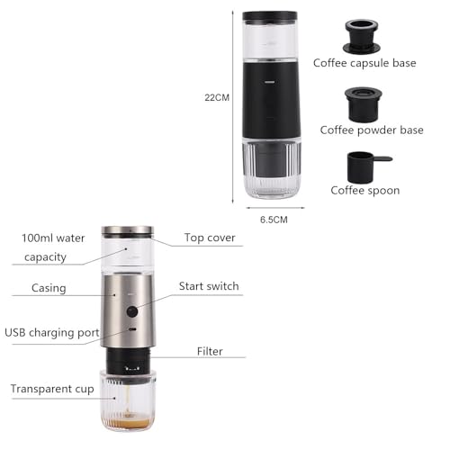 Cafetera portátil 2 en 1 compatible con cápsulas y café molido 100 mL miniatura 7