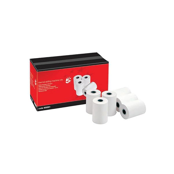 5 Star Thermal 1-Ply Printer Rolls 57x38x18m Core 12.7mm (Pack of 20)