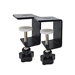 Jhanw C Clamps Heavy Duty, Black Desk Clamp, Small Waterproof and Rustproof Metal Clamps for Panel Woodworking, Adjustable Shelf Extension (2)