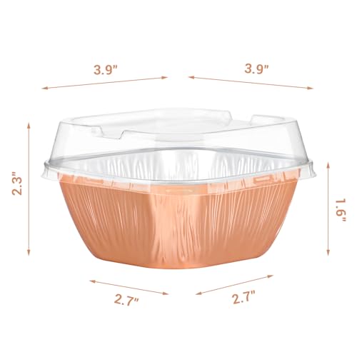 Ramequines de aluminio desechables de 8 oz, mini recipientes de pan y repostería 3