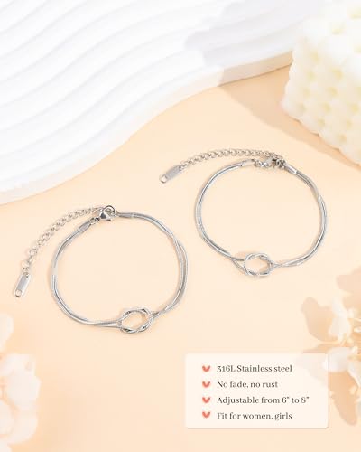 Image of SUNSH 2 /3 Mother Daughter Bracelets, Meaningful Matching Bracelets Mother's Day Gifts for Mom Daughters