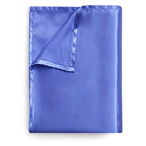 Counfeisly Satin King Flat Sheet, Periwinkle Blue Cover