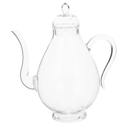 SUPVOX Vintage Glass Teapot with Lid 600ml High Temperature Resistant