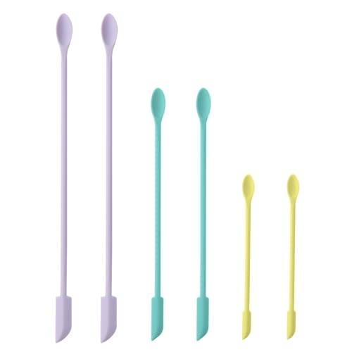 Cooptop 6 Pieces Multi Size Makeup Spatula, Beauty Spatula, Mini Small Silicone Spatula Set for Beauty and Kitchen, Tiny Scraper for Jar, Kitchen Bottles, Cosmetic (Multicolor)