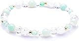 [京珠堂] 天然石 レディース ブレスレット パワーストーン 4mm プレゼント お守り 品質保証 (アマゾナイト×アベンチュリン, 15cm)