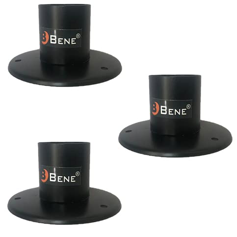 BENE Base Stand Round SS Black 11 cm, Pack of 3 Pc