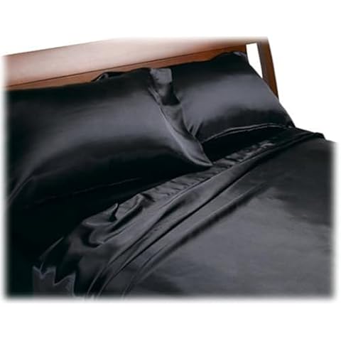 Royal Opulence Divatex Home Fashions Satin Cal King Sheet Set, Black Cover