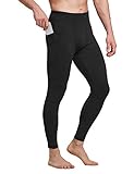 BALEAF Men's Yoga Leggings with Pockets Athletic Sports Running Tights Compression Pants for Workout Dance Cycling Black L