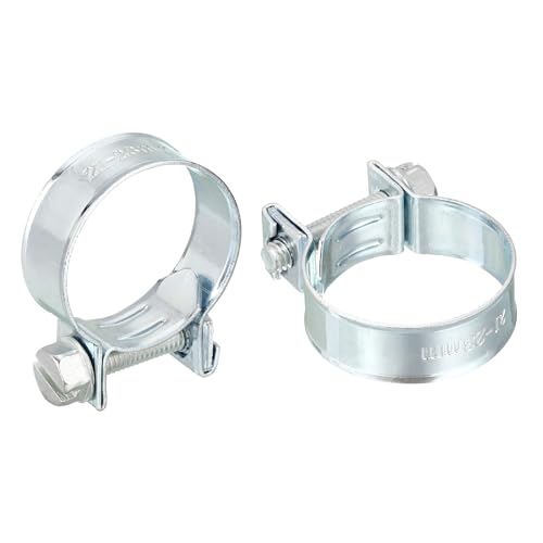 uxcell 15Pcs Fuel Line Pipe Hose Clamp Clip, 21-23mm Fuel Injection Hose Clamp Adjustable Pipe Hose Clip Tube Clamps for Plumbing Automotive and Industrial