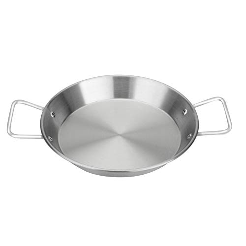 Bloepum Restaurant Flat Strip Ltalian Paella Double Ear Seafood Pot Cooking Tool Stainless Steel Shallow Soup Pot