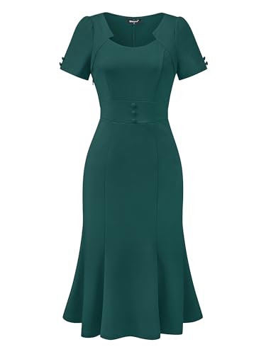 Image of Allegra K Vintage 50s Dress for Women's Retro Cocktail Work Mermaid Midi Dress