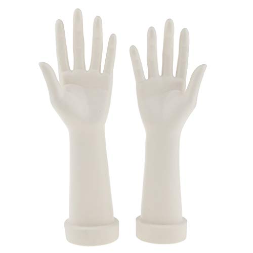 SDENSHI 2 Pc Mannequin Femme Main Bras Affichage Base Gants Bijoux Modèle Stand Blanc Cover