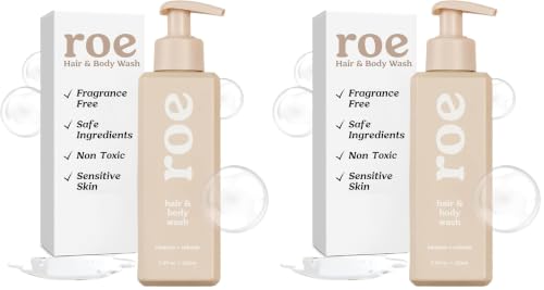 Image of Roe Wellness- Toddler & Baby Body Wash & Shampoo Moisturizing Clean Ingredients | Suitable for Sensitive Skin, Fragrance-Free, Natural Vanilla Scent, Fresh Cleaning | 9.4 fl oz. (Pack of 2)
