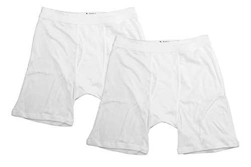 Men's Boxer Briefs White 2-Pack 100% Cotton by Jack & Jill