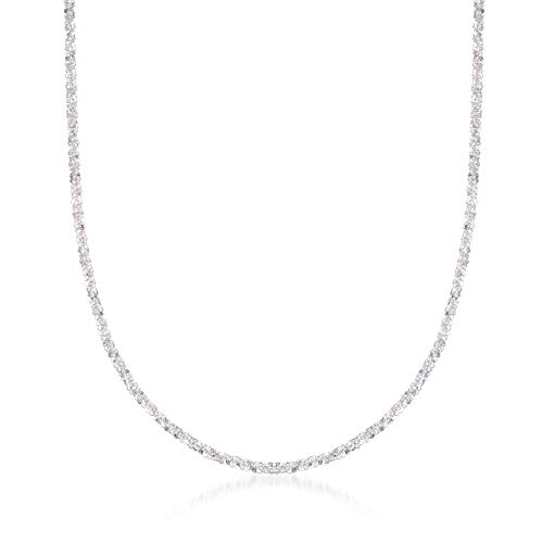 Ross-Simons Italian 2mm Sterling Silver Crisscross-Chain Necklace